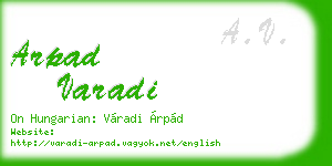 arpad varadi business card