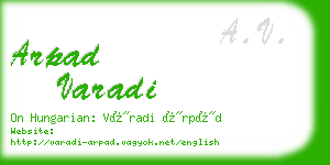 arpad varadi business card